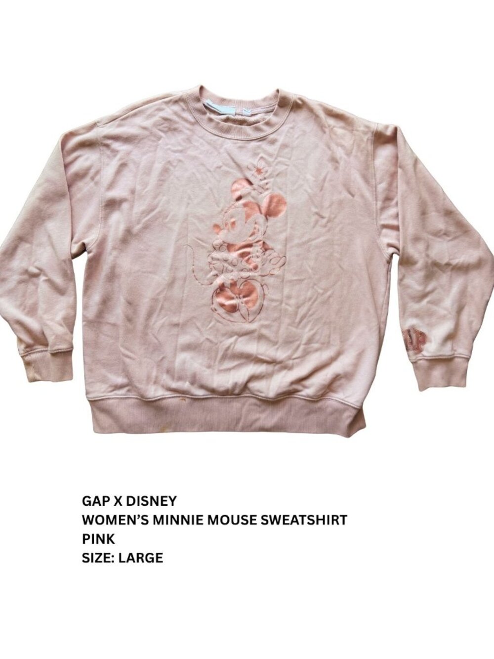 Gap x Disney Minnie Mouse Women's Sweatshirt Pink – Size Large